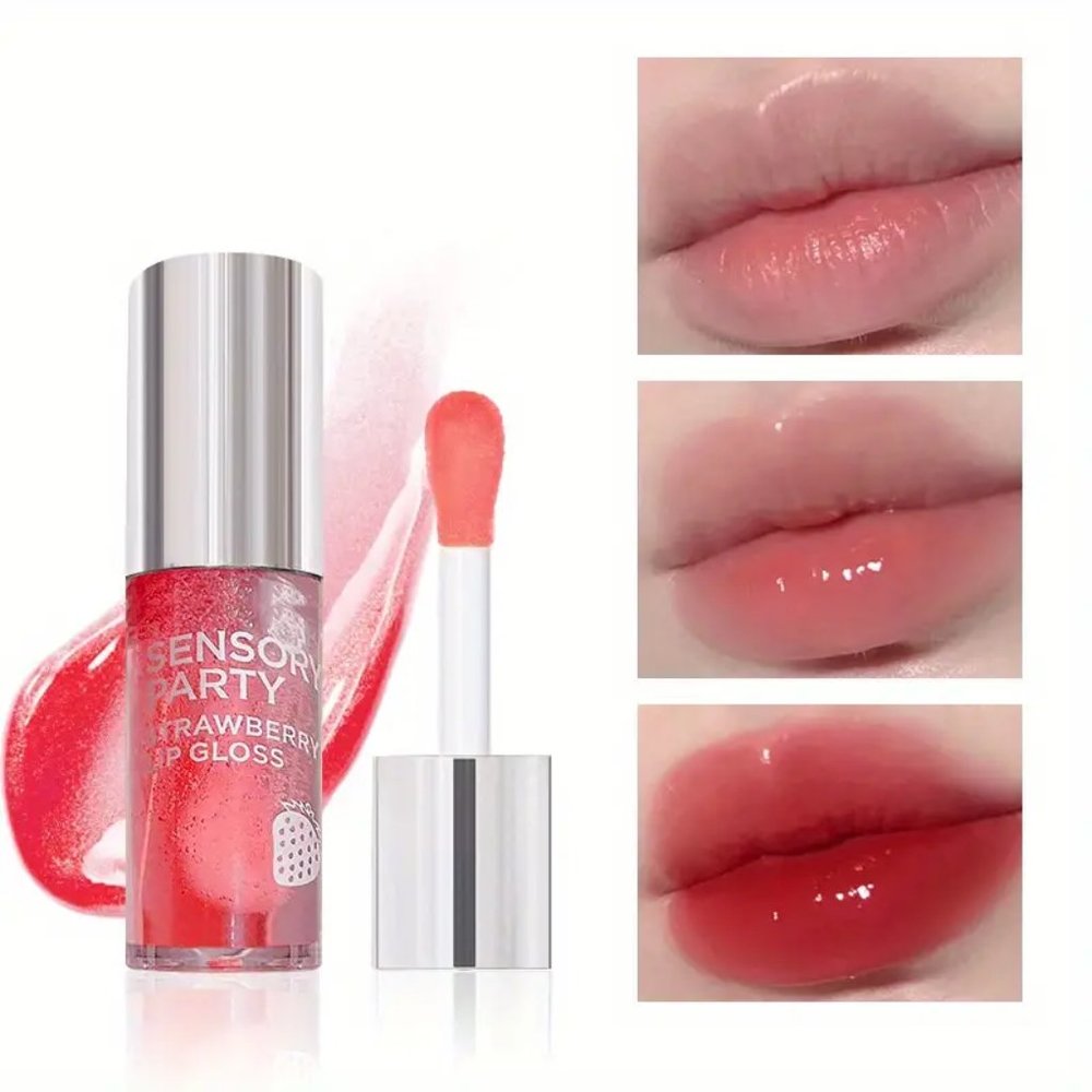 Sensory Party Mini Strawberry Lip Oil Watery Crystal Clear Jelly